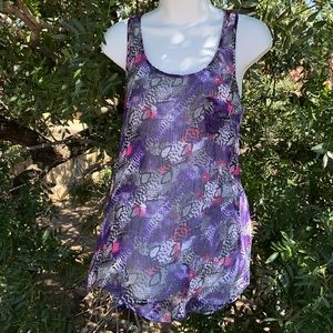 Sheer racer back tank top